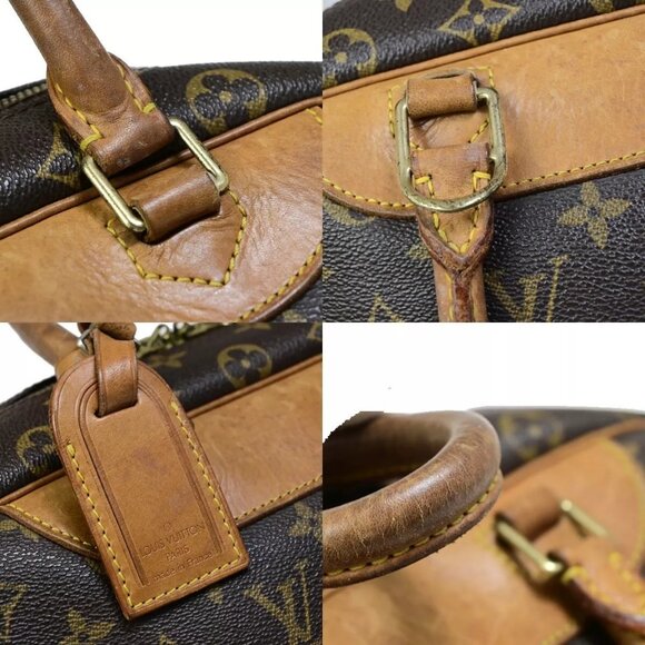 LOUIS VUITTON LV Logo Deauville Hand Bag Monogram Leather Brown - Picture 9 of 16